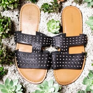 Womens black and silver sandals